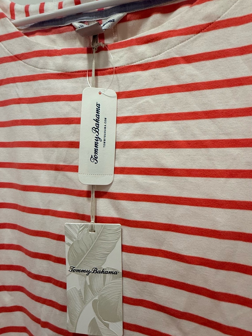 Tommy Bahama Red and White Striped Short Sleeve Tee - Picture 5 of 14
